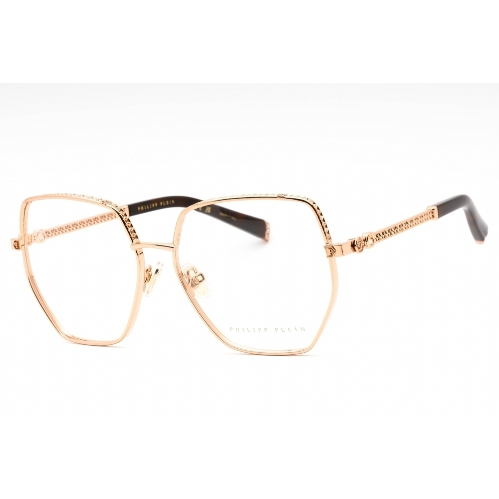 NWT PHILIPP PLEIN VPP054S 08FC Shiny Copper Gold Eyeglasses